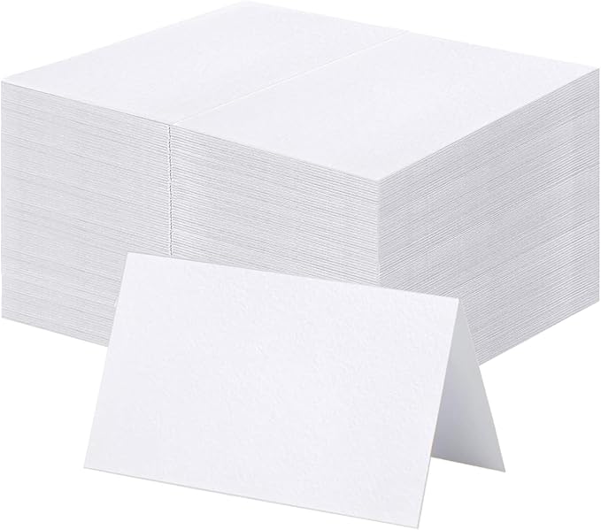 120 Pcs Premium Place Cards, 2x3.5in Small Tent Cards, Blank Fillable Banquet Seat Card, Name Card, Escort Cards, Table Card, Wedding Place Cards for Wedding, Table, Dinner Parties