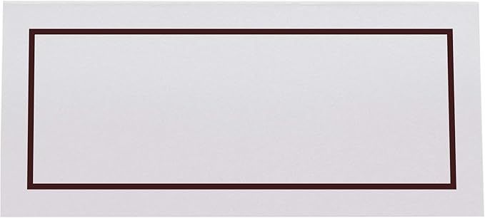 Single Line Border Printable Place Cards, Chocolate (Choose Color), Set of 60 (10 Sheets), Laser & Inkjet Printers - Wedding, Party, Dinner, and Special Events - Made in the USA
