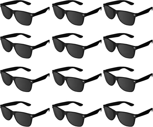 Super Z Outlet Plastic Vintage Retro Style Sunglasses Classic Shades Eyewear Party Favors (12, Black)