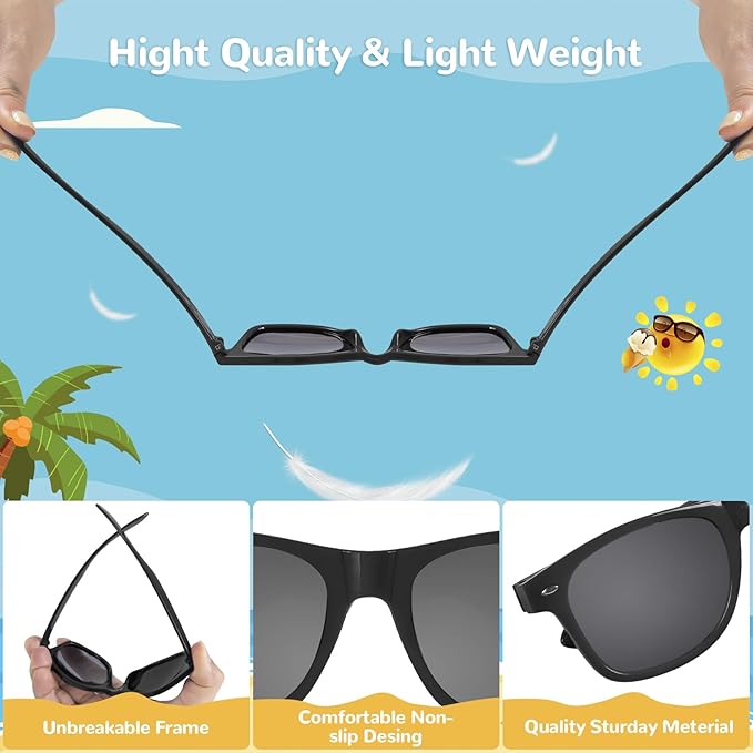 Black Sunglasses Party Favors - 12 Pack Sunglasses Bulk for Wedding Graduation Birthday Pool Beach Party Supplies