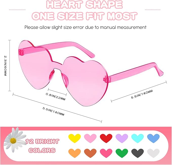 Pibupibu 12/24 Pack Fun Mixed Rimless Party Glasses Bulk, Colorful Funny Sunglasses Set for Bachelor Party Favors