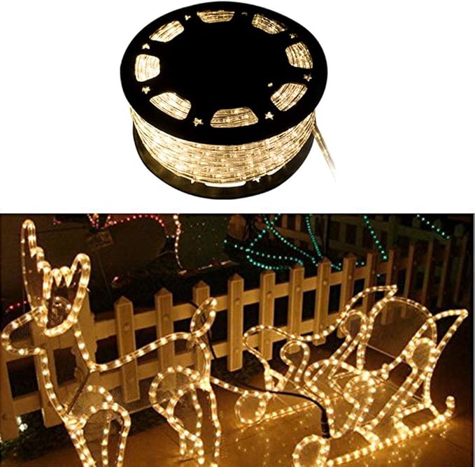 150ft Outdoor LED Rope Lights 1620 Connectable Flexible Tube Lights, IP65 Waterproof Rope Lighting for Garden Patio Pool Bedroom Party Christmas Halloween Holiday Indoor/Outdoor Decoration, Warm White