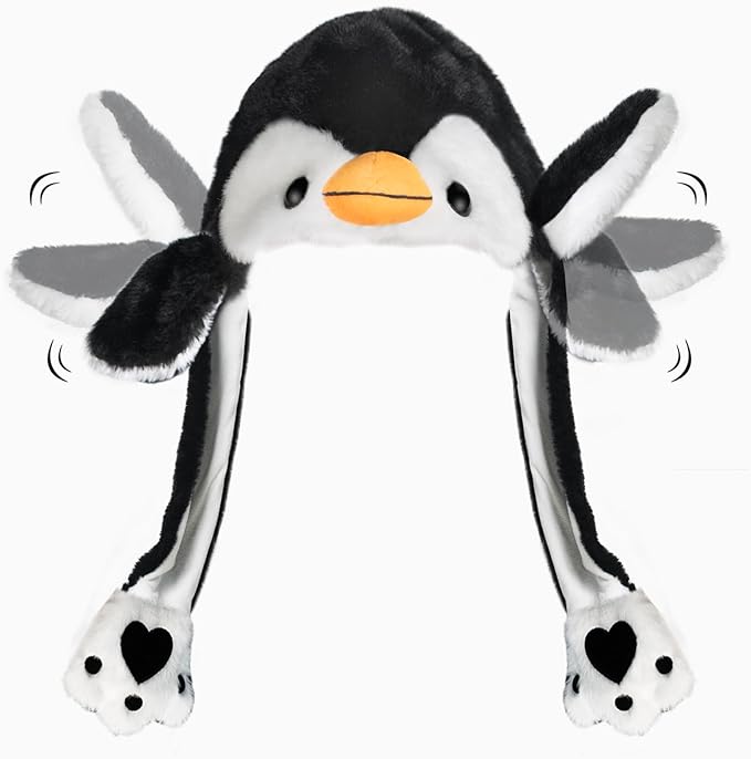Plush Ear Moving Jumping Hat,Cute Fluffy Cap, Soft Warm HeadWear