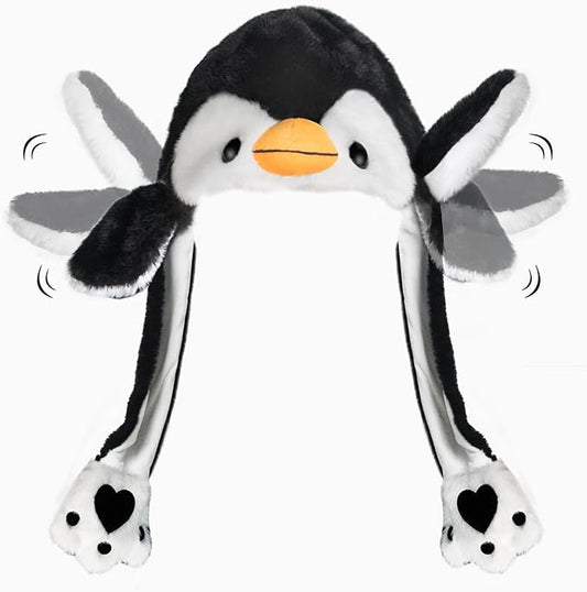 Plush Ear Moving Jumping Hat,Cute Fluffy Cap, Soft Warm HeadWear