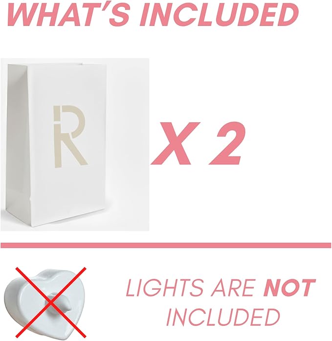 Light Up Letter R Sign - Luminary Bags Perfect for Personalized Happy Birthday Banner, Proposal Decorations, Engagement Party Decorations and Congratulations Banner for Your Loved One