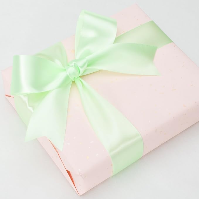 ATRBB 25 Yards 1-1/2 inch Wide Satin Ribbon Perfect for Wedding,Handmade Bows and Gift Wrapping(Pale Green)