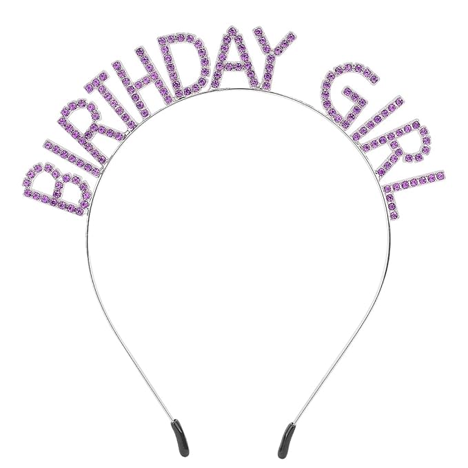 AOPRIE Deep Purple Birthday Tiara for Women Girls Princess Crown Rhinestone Birthday Accessories