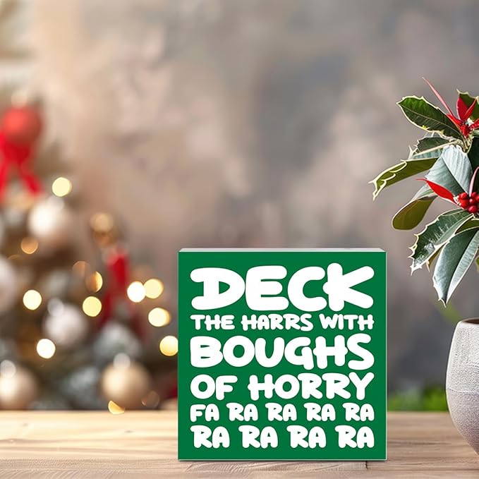 Christmas Vacation Decorations, Christmas Holiday Decor for Home Bathroom, Funny Xmas Holiday Decorations for Table, Merry Xmas Decor 5 x 5 Inch