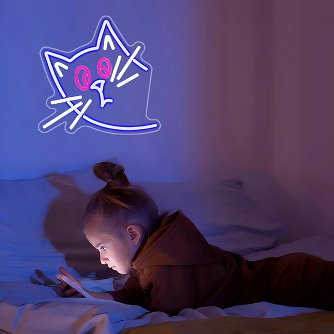 Cat Neon Sign - HSJNJKFU Cat Neon Signs for Wall Decor LED Light Signs for Man Cave Room Home Party Birthday Beer Signs - LED Neon USB Powered