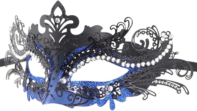 Coolwife Couples Masquerade Masks Metal Venetian Mardi Gras Party Evening Prom Costume Mask