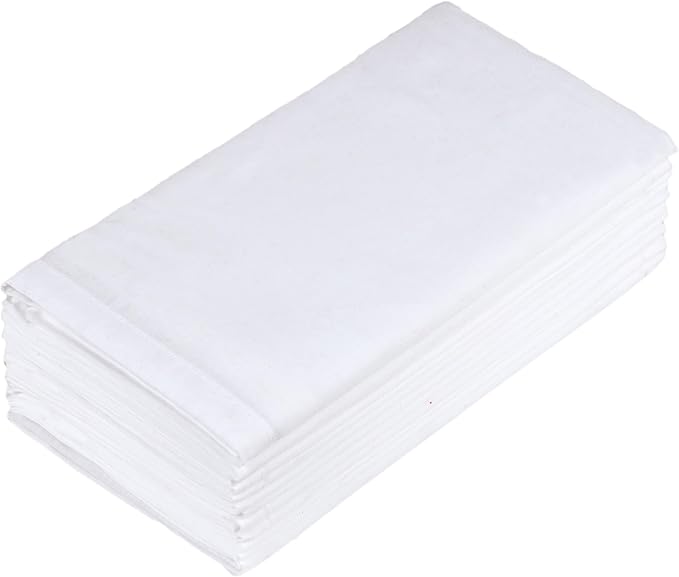 White Cloth Napkins Set of 12 100% Cotton Dinner Napkins Cloths Washable 18”x18” Absorbent Soft Durable Reusable-Ideal for Everyday Use Parties Wedding Thanks Giving Christmas Halloween