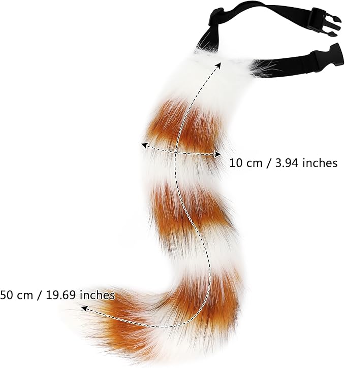 Animal Cat Wolf Fox Dog Faux Fur Tail for Halloween Party Cosplay Costume Accessories