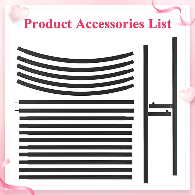 Wokceer Wedding Arch Backdrop Stand, 7.2 FT Square Black Metal Arch Backdrop for Wedding Ceremony Photo Booth, Outdoor Indoor Birthday Party, Garden Floral Balloon Arch Decoration