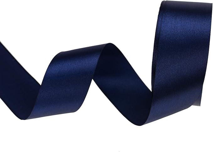 ATRBB 25 Yards 1-1/2 inch Wide Satin Ribbon Perfect for Wedding,Handmade Bows and Gift Wrapping(Navy)