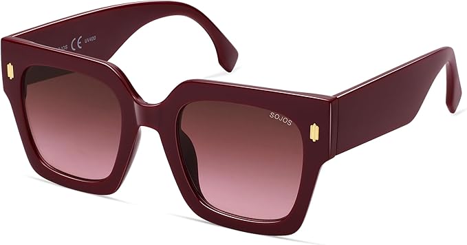 SOJOS Vintage Oversized Square Sunglasses for Women,Retro Womens Luxury Big Large Sun Glasses UV400 SJ2194