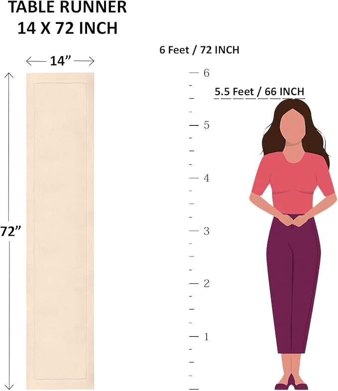 Solino Home Linen Plaid Table Runner 72 Inches Long - 100% Pure Linen Fall Harvest Table Runner 14 x 72 Inch for Dining, Autumn, Thanksgiving, Holiday