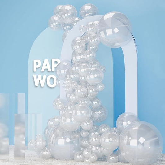 PartyWoo Clear Balloons 85 pcs Different Sizes of 18 12 10 5 Inch Transparent Bubble Latex Helium Balloon Arch Kit Garland for Graduation Wedding Baby Shower Birthday Party Decorations Clear-Y2