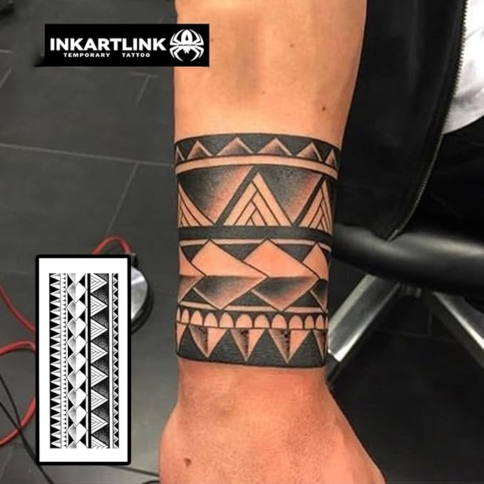 INKARTLINK Temporary tattoo, magical tattoo lasts 7-15 days, waterproof and non-reflective, exquisite packaging, unique design (Armband 9)