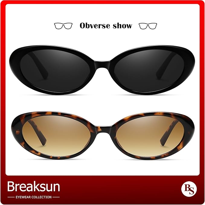 Retro Oval Sunglasses for Women Men Fashion Small Oval Sunglasses 90s Vintage Shades