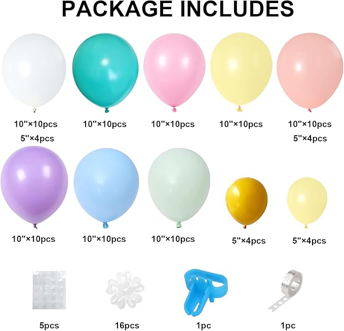 16 Set Daisy Flower Balloons DIY Kit,Boho Macaron Pastel Daisy Balloon Flower Party Decorations for Baby Shower Birthday Wedding Anniversary Groovy Party Supplies