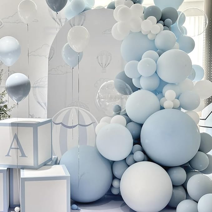 Dusty Blue Balloons, 66pack 12inch Slate Blue Latex Party Balloons for Wedding, Birthday, Graduation, Bridal Shower, Baby Shower, Gender Reveal, Anniversary Party Decorations