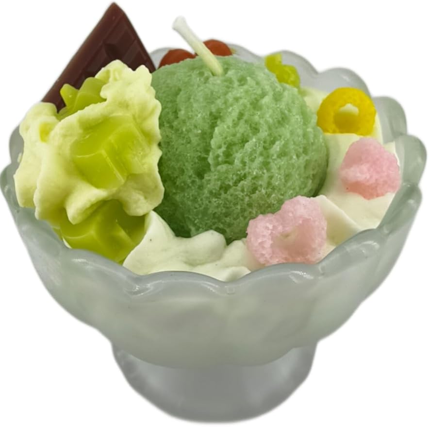 Generic Ice Cream Aromatherapy Candles, Glass Goblet, Decorative Dessert Shape, Fruit Fragrance, Christmas Birthday Festival Gift (Iceberg Moss)