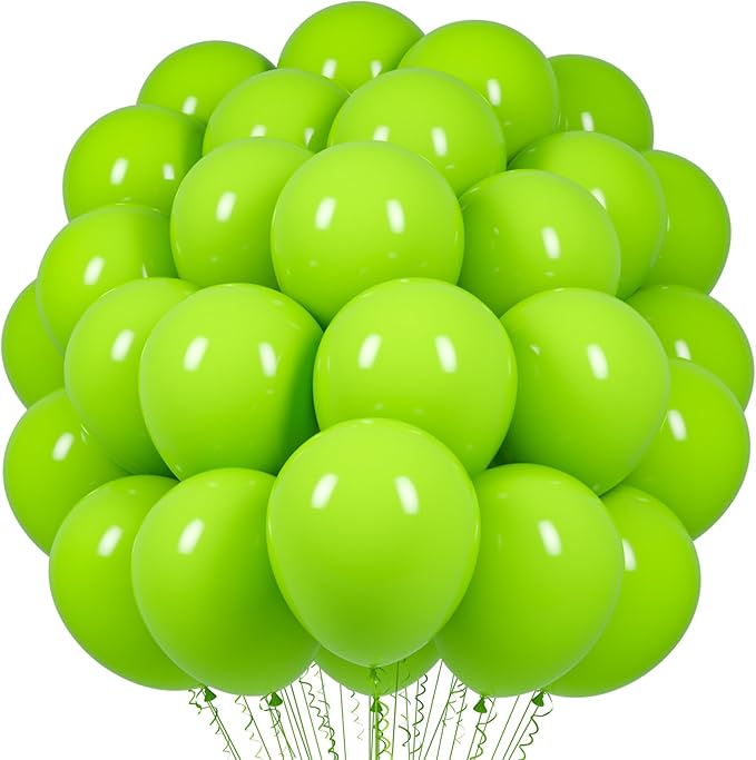 Lime Green Balloons, 66pack 12inch Light Green Latex Party Balloons for St. Patrick's Day Birthday Graduation Bridal Shower Baby Shower Gender Reveal Jungle Safari Theme Party Decorations