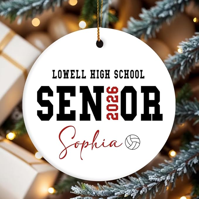 Personalized Senior 2026 Ornament, Class of 2026 Christmas Ornaments, High School Senior Gifts for Women Men, Custom Graduation Gift for Students, Graduation Gifts for Him Her, Grad Gift 2025