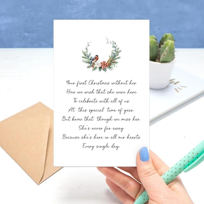 Christmas Holiday Sympathy Card, Lost Loved One Holiday Card, First Christmas Without Her, Xmas Gift for Someone Who Has Lost a Loved One