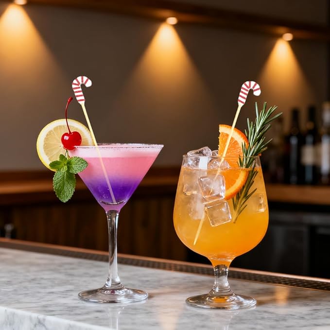 100pcs Candy Cane Cocktail Picks Christmas Toothpicks Skewers For Appetizers Skewers Fancy Toothpicks For Appetizers Cocktail Accessories For Drinks Charcuterie Picks Holiday Toothpick For Food Fruit