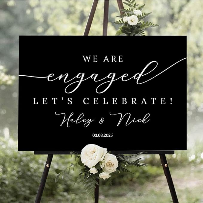 Personalized Engagement Welcome Sign, Engagement Party Sign, Engagement Decor, Engagement Decorations, Engagement Sign, Engaged Sign, Engaged Welcome Sign UNIPROSIGNS #5, Version-05