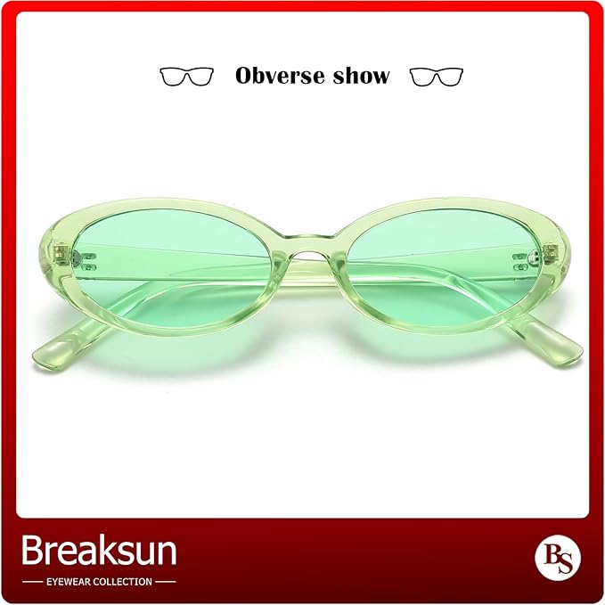 Retro Oval Sunglasses for Women Men Fashion Small Oval Sunglasses 90s Vintage Shades