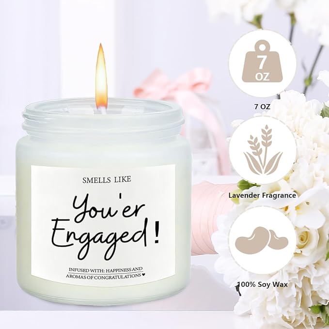 Engagement Gifts for Couples Her Engagement Party Decorations Gift for Couple Wine Bag Scented Candles Set Pairs Well with Getting Engaged Gifts To Forever White Wine Bottle Bag