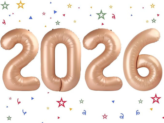 2026 Balloon - Light Brown Birthday Number Balloons, 40 Inch Large Foil Balloons for Men Women Boys Girls Light Brown Themed Birthday Decorations，Number 2026 Balloon