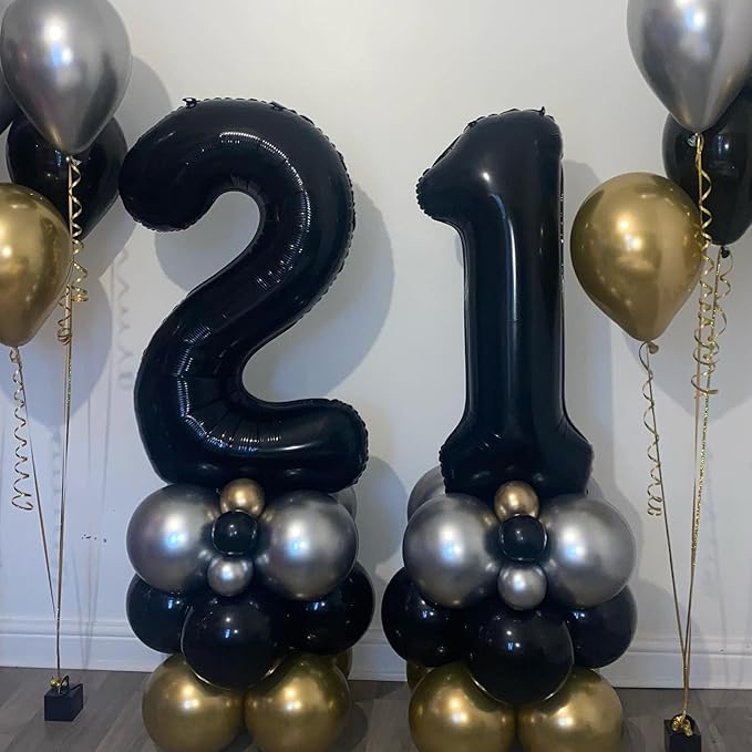 40 Inch Black 20 Number Balloons Giant 20 Balloons Black Birthday Balloons 20th Birthday Anniversary Events Party Decorations Supplies