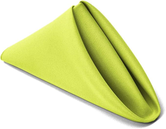 TableLinensforLess 17x17 Inch Polyester Cloth Napkins, Set of 6 (Green Apple)