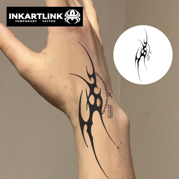 INKARTLINK Semi Permanent Tattoo, Temporary Tattoo, Beautiful and Realistic Design, Fun Tattoo Experience, Cruelty-free, Non-reflective, Waterproof (Alien Blade)