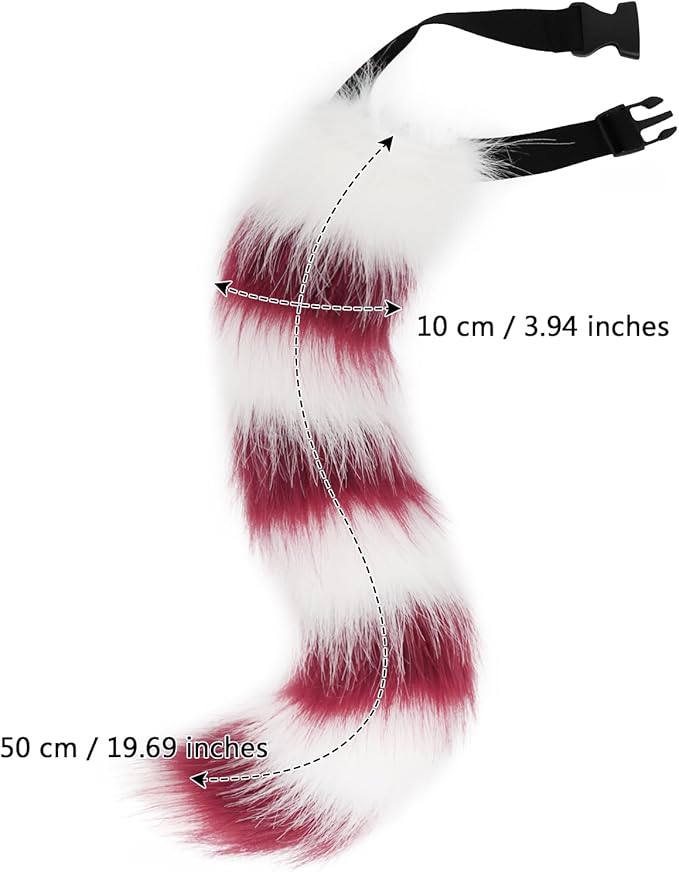 Animal Cat Wolf Fox Dog Faux Fur Tail for Halloween Party Cosplay Costume Accessories