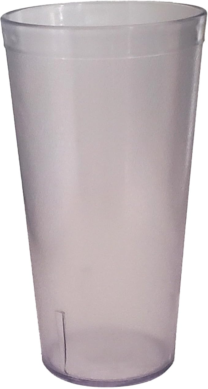 Party Outlaw Clear Plastic Cup Tumblers 6 Pc 16oz Lightweight, Heavy Duty Stackable Cafe Style Plastic Glasses. Reusable & Dishwasher Safe Ice Tea & Water Cupsafe Ice Tea & Water Cups