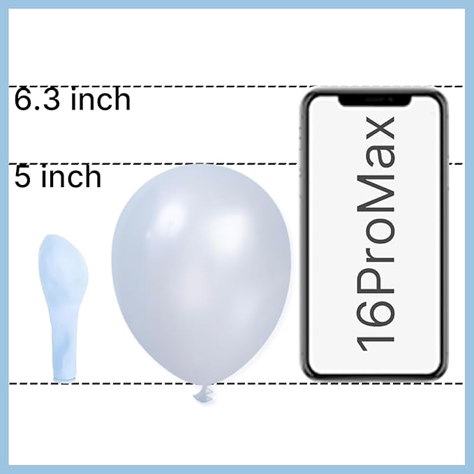 PartyWoo Pearl Light Blue Balloons 100 pcs 5 Inch Baby Pastel Blue Balloons for Graduation Baby Shower Gender Reveal Weddings Anniversary Under The Sea Theme Birthday Party Decorations Blue-Z02