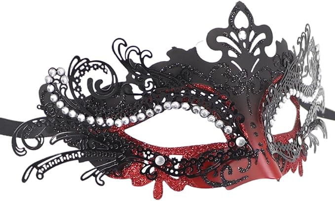 Coolwife Couples Masquerade Masks Metal Venetian Mardi Gras Party Evening Prom Costume Mask