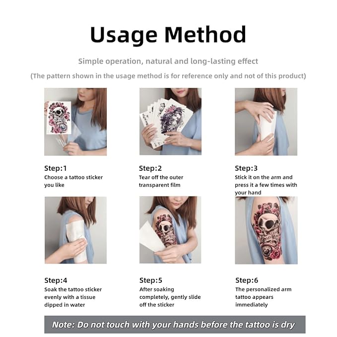 20 Sheets Temporary Tattoos - Black Fake Tattoo Stickers Set for Women Men, Including Floral Mandala and Animal Tribal Designs, Waterproof Body Art for Party Festival