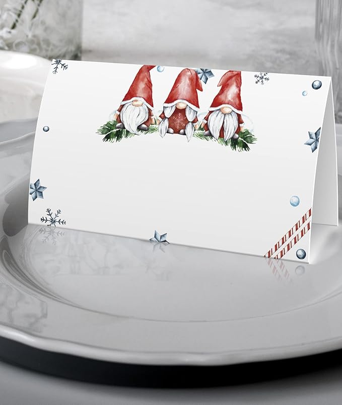 FZ-a72 Christmas Food Tent Labels (25 pack) - Table Place Cards, Perfect for Banquet, Buffet Food Label, Christmas Party
