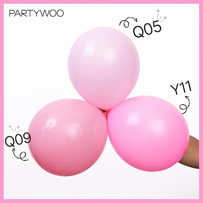 PartyWoo Baby Pink Balloons 50pcs 12 Inch Pastel Light Pale Pink Balloons for Girl Baby Shower Gender Reveal Engagement Wedding Anniversary Graduation Princess Birthday Party Decorations Pink-Q09