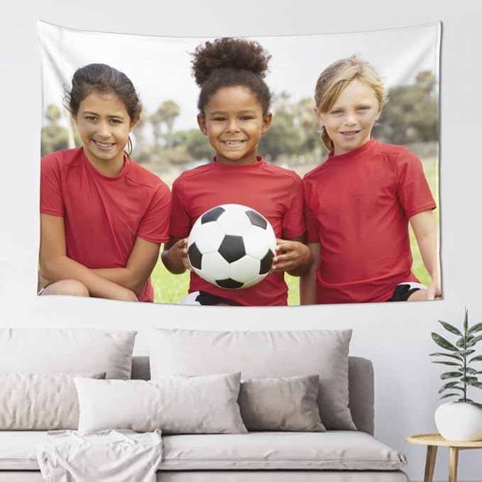 JINJUREN Custom Tapestry Upload Images Banners and Signs Customize For Bedroom 59 * 59 inch Square