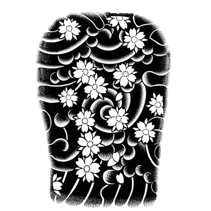 INKARTLINK Tattoo Tech,2 Sheets Extra-Large Semi Permanent Tattoo,Adult Art Design Temporary Tattoos, Lasts 1-2 Weeks, Waterproof, Realistic Look(Japanese Sakura Flower Arm Design)