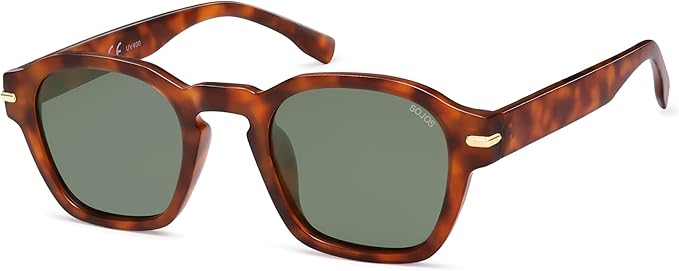 SOJOS Vintage Retro Square Polarized Sunglasses Men Standard Fit Trendy Womens Sun Glasses SJ2382