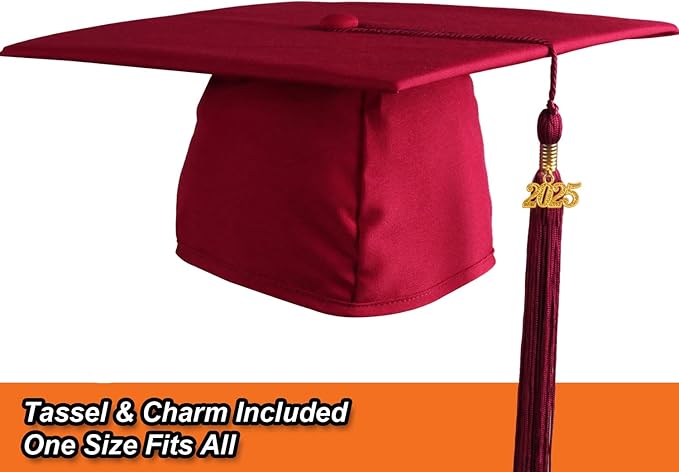 OSBO GradSeason Matte Graduation Cap and Gown 2025 Set with Tassel for High School & College 10 Colors