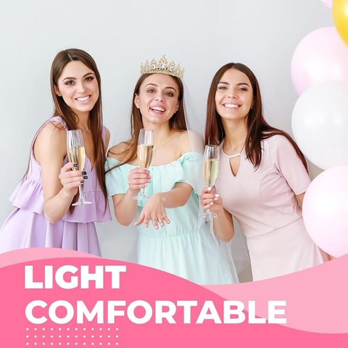 Birthday Tiara Crown with Sash for Women, Headband Hair Accessories for Wedding Party Costume