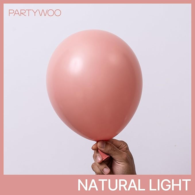 PartyWoo Dusty Pink Balloons 100 pcs Different Sizes of 36 18 12 10 5 Inch Blush Pink Dusty Rose Balloon Arch Kit Garland for Baby Shower Boho Theme Princess Birthday Party Decorations Pink-F01